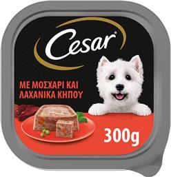 Cesar Υγρή Τροφή Σκύλου με Λαχανικά και Μοσχάρι σε Ταψάκι 300γρ.