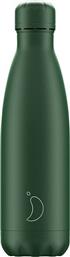 Chilly's Monochrome Μπουκάλι Θερμός All Matte Green 500ml από το Zakcret Sports