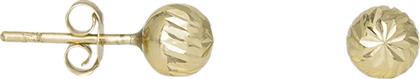 Χρυσά ανάγλυφα σκουλαρίκια Κ14 μπίλιες 032114 032114 Χρυσός 14 Καράτια