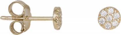 Χρυσά γυναικεία σκουλαρίκια Κ14 με ζιργκόν 041487 041487 Χρυσός 14 Καράτια