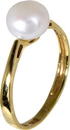 Χρυσό δαχτυλίδι με μαργαριτάρι 014387 Χρυσός 14 Καράτια από το Kosmima24
