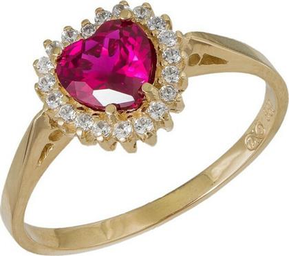 Χρυσό δαχτυλίδι ροζέτα Κ14 καρδιά 037397 037397 Χρυσός 14 Καράτια από το Kosmima24