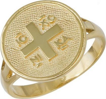 Χρυσό σεβαλιέ δαχτυλίδι Κ9 με Κωνσταντινάτο 038109 038109 Χρυσός 9 Καράτια από το Kosmima24