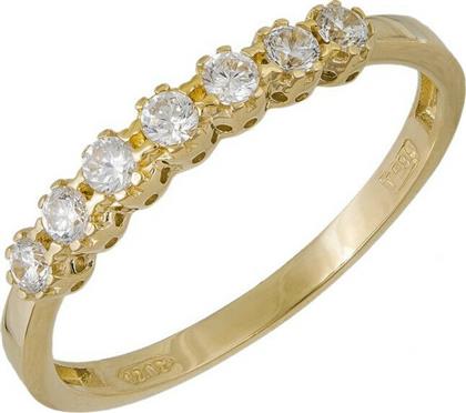Χρυσό σειρέ δαχτυλίδι με λευκές πέτρες Κ14 039199 039199 Χρυσός 14 Καράτια από το Kosmima24