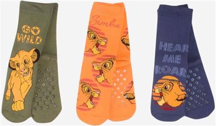 Cimpa Αντιολισθητικές Παιδικές Κάλτσες Μακριές Lion King Πολύχρωμες 3 Ζευγάρια από το Closet22