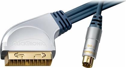 Clicktronic Cable Scart male with switch - S-VHS male 5m (50624) από το Public
