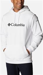 Columbia Ανδρικό Φούτερ με Κουκούλα και Τσέπες Λευκό