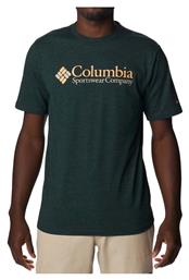 Columbia Ανδρικό T-shirt Πράσινο με Λογότυπο