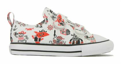 Converse Παιδικά Sneakers Chuck Taylor All Star 2V Pirates με Σκρατς Λευκά