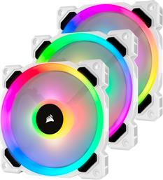 Corsair LL120 RGB Dual Light Loop Case Fan με Σύνδεση 4-Pin PWM 3τμχ Λευκό από το e-shop