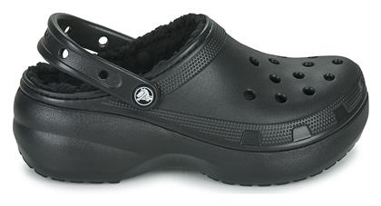 Classic Platform Lined Σαμπό με Γούνα Μαύρα Crocs από το Spartoo