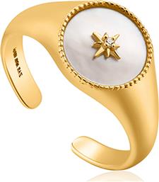 Δαχτυλίδι 925 Ania Haie Mother of Pearl Emblem Signet R022-01G R022-01G Ασήμι από το Kosmima24