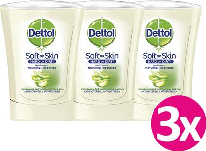 Dettol Aloe Vera Soft On Skin Hard on Dirt No-Touch Recharge 3 x 250ml