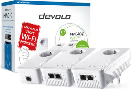 Devolo Magic 2 WiFi next Powerline Τριπλού Kit για Ασύρματη Σύνδεση Wi‑Fi 5 με Passthrough Πρίζα και 2 Θύρες Gigabit Ethernet από το Kotsovolos