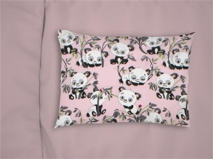 Dimcol Bebe Panda Bear Βρεφική Μαξιλαροθήκη από 100% Βαμβάκι Pink 35x45εκ. από το 24home