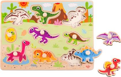 Ξύλινο Παιδικό Puzzle Σφηνώματα Dinosaurs 9pcs Tooky Toys από το GreekBooks
