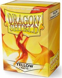Dragon Shield Matte Yellow Sleeves Standard Size 100τμχ από το Public