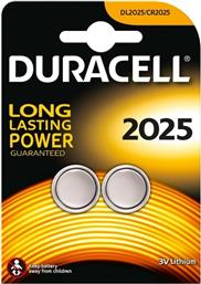 Duracell Long Lasting Power Μπαταρίες Λιθίου Ρολογιών CR2025 3V 2τμχ