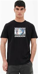 Emerson Ανδρικό T-shirt Μαύρο με Λογότυπο από το SportsFactory