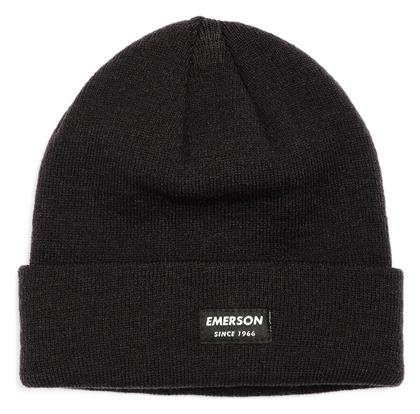 Beanie Unisex Σκούφος Πλεκτός σε Μαύρο χρώμα Emerson από το Outletcenter