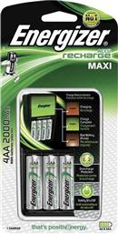 Energizer ACCU Recharge Maxi Φορτιστής 4 Μπαταριών Ni-MH Μεγέθους AA/AAA Σετ με 4x AA 2000mAh από το Polihome