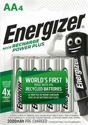 Energizer Power Plus Επαναφορτιζόμενες Μπαταρίες AA Ni-MH 2000mAh 1.2V 4τμχ από το Public