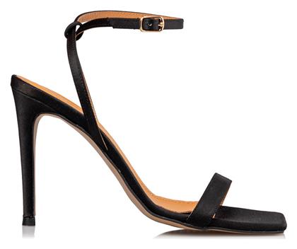 Envie Shoes Υφασμάτινα Γυναικεία Πέδιλα με Λεπτό Ψηλό Τακούνι σε Μαύρο Χρώμα από το MyShoe