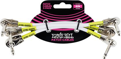 Ernie Ball Patch 3x Cable 6.3mm male - 6.3mm male 0.15m Λευκό (P06052)