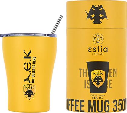 Estia Coffee Mug Save The Aegean Ποτήρι Θερμός Ανοξείδωτο BPA Free AEK BC 350ml με Καλαμάκι