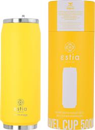 Estia Travel Cup Save the Aegean Ποτήρι Θερμός Ανοξείδωτο BPA Free Pineapple Yellow 500ml με Καλαμάκι από το Katoikein