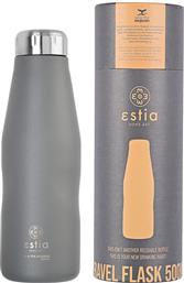 Estia Travel Flask Save the Aegean Μπουκάλι Θερμός Ανοξείδωτο BPA Free Fjord Grey 500ml