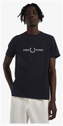 Fred Perry Ανδρικό T-shirt Μπλε με Στάμπα από το Tobros