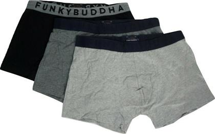 Funky Buddha Ανδρικά Μποξεράκια Μαύρο / Γκρι / Ανθρακί 3Pack από το Funky Buddha