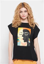 Funky Buddha FBL007-12504 Γυναικείο T-shirt Μαύρο από το Outletcenter