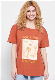 Funky Buddha FBL007-14504 Γυναικείο T-shirt Πορτοκαλί από το Altershops