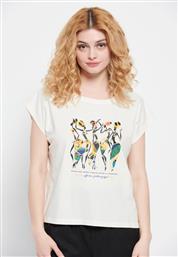 Funky Buddha FBL007-18504 Γυναικείο Αθλητικό T-shirt Λευκό από το Funky Buddha