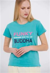 Funky Buddha Γυναικείο Αθλητικό T-shirt Τιρκουάζ