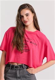 Funky Buddha Γυναικείο Crop T-shirt Ροζ
