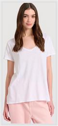 Funky Buddha Γυναικείο T-shirt με V Λαιμόκοψη Λευκό από το Altershops