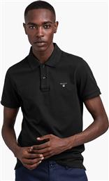 Gant Ανδρική Μπλούζα Polo Κοντομάνικη Μαύρη από το Altershops