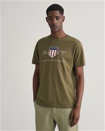 Gant Ανδρικό T-shirt Κοντομάνικο Λαδί από το Altershops
