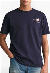 Gant Ανδρικό T-shirt Κοντομάνικο Navy Μπλε από το Favela