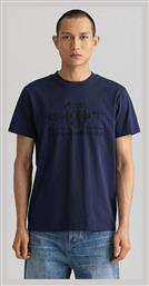 Gant Ανδρικό T-shirt Navy Μπλε Μονόχρωμο από το Altershops