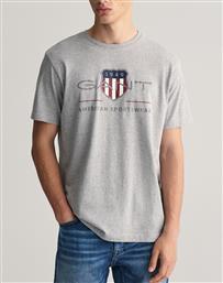 Gant Archive Shield Ανδρικό T-shirt Κοντομάνικο Lightgray