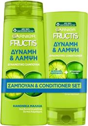 Garnier Fructis Strength & Shine Σετ Περιποίησης Μαλλιών με Σαμπουάν 2τμχ