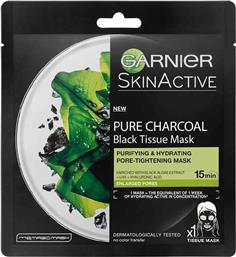 Garnier SkinActive Pure Charcoal Μαύρη Μάσκα Προσώπου για Καθαρισμό 28gr από το Galerie De Beaute