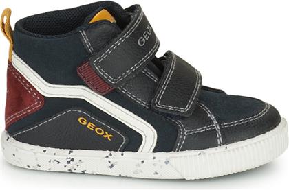 Geox Παιδικά Sneakers High Ανατομικά με Σκρατς για Αγόρι Μαύρα
