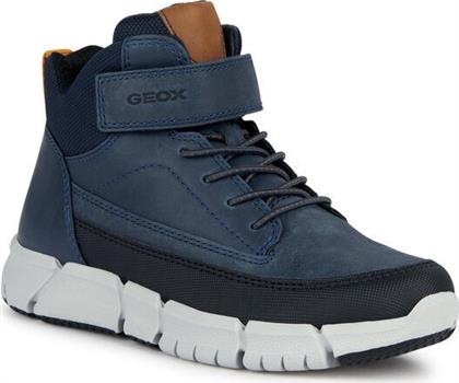 Geox Παιδικά Sneakers High Ανατομικά Navy Μπλε