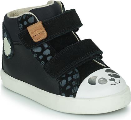 Geox Παιδικά Sneakers High Kilwi Ανατομικά με Σκρατς για Κορίτσι Μαύρα