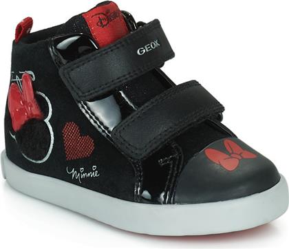 Geox Παιδικά Sneakers High Kilwi με Σκρατς Μαύρα